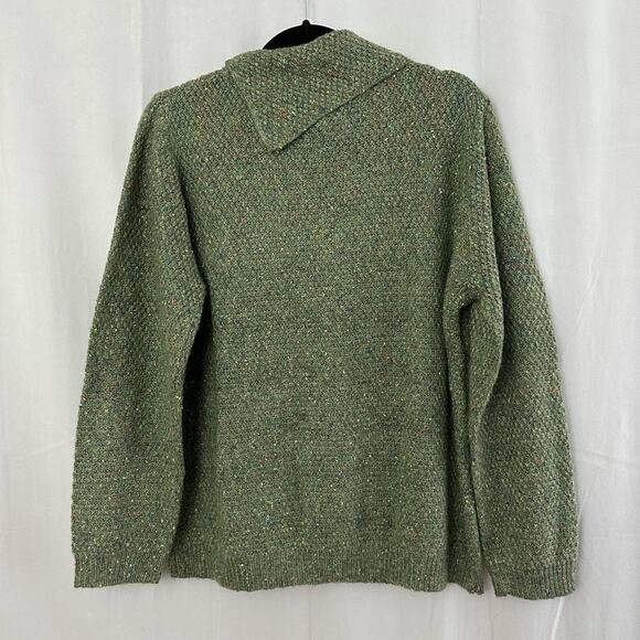 Serengeti Green Knit Cowl Neck Sweater w/ Rainbow Specks Womens Size Large - Picture 5 of 6